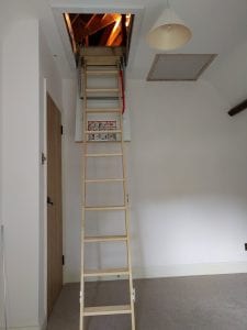 Chesham installation - Deluxe wooden hatch & ladder